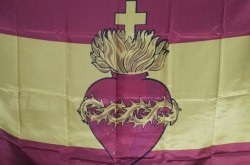 Bandera de España con el Sagrado Corazón